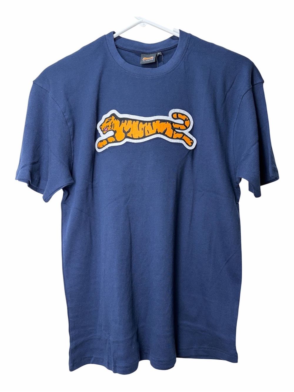 Le Tigre Navy Short-Sleeve Tee with Orange Tiger Patch X-Large